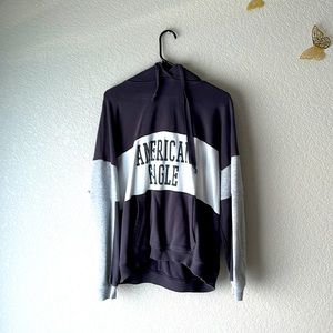 Large Grey and white American eagle hoodie